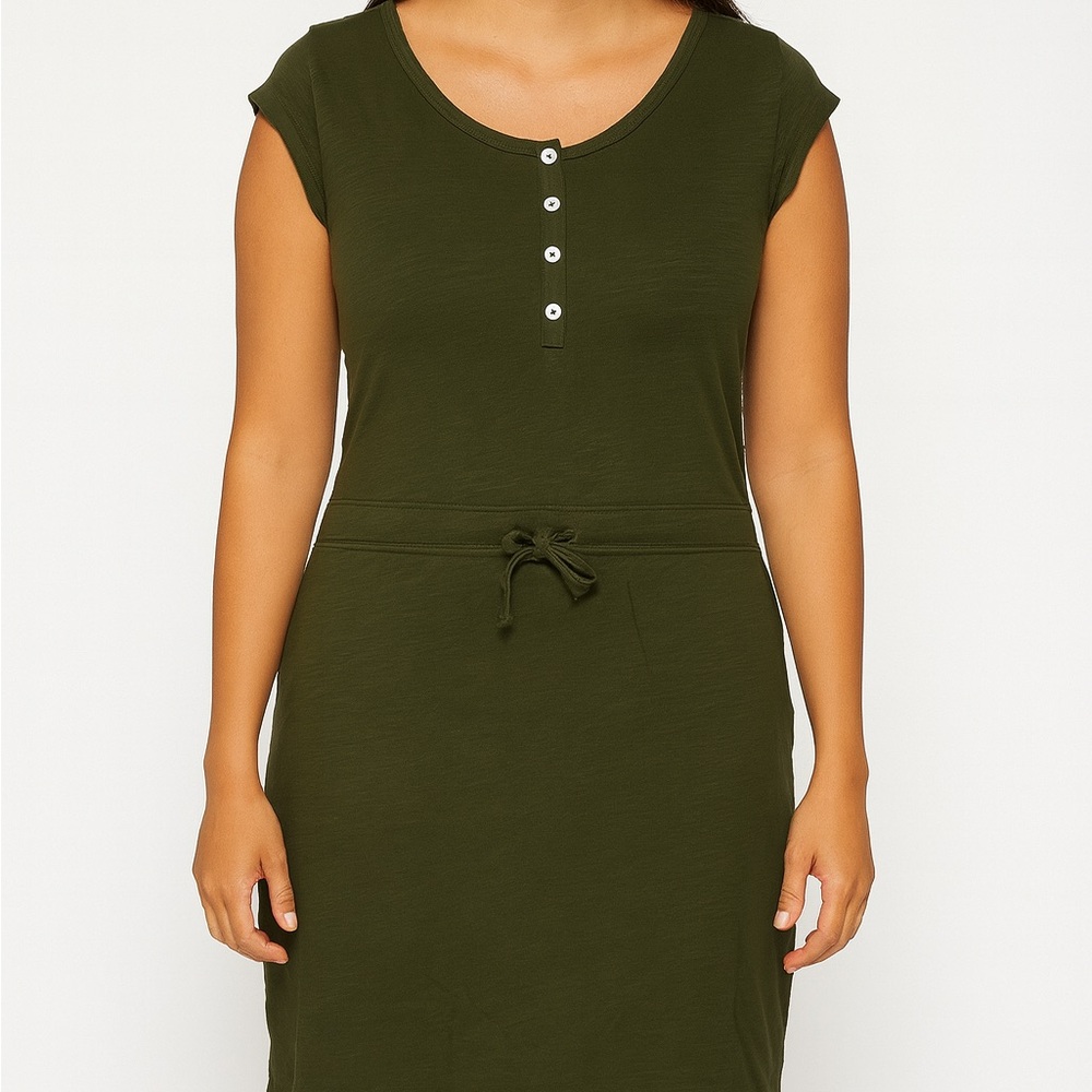 Patagonia Olive Green Henley Midi Dress